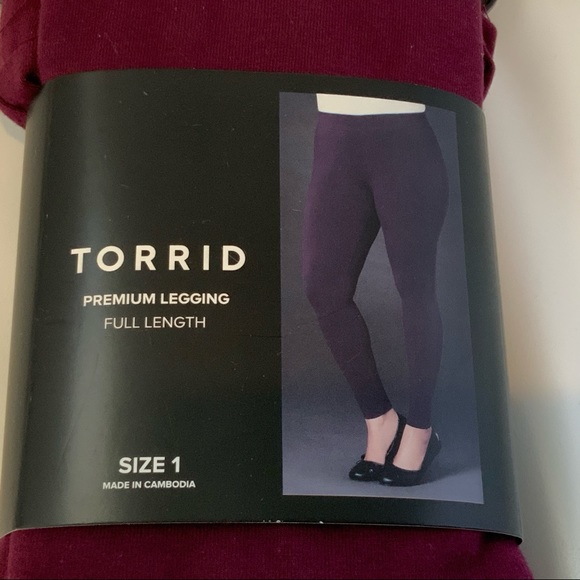 TORRID LEGGINGS burgundy premium leggings - Picture 6 of 7